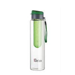 Detox Fruit & Tea Infuser Glass Water Bottle Green / 750ml / 1 Piece