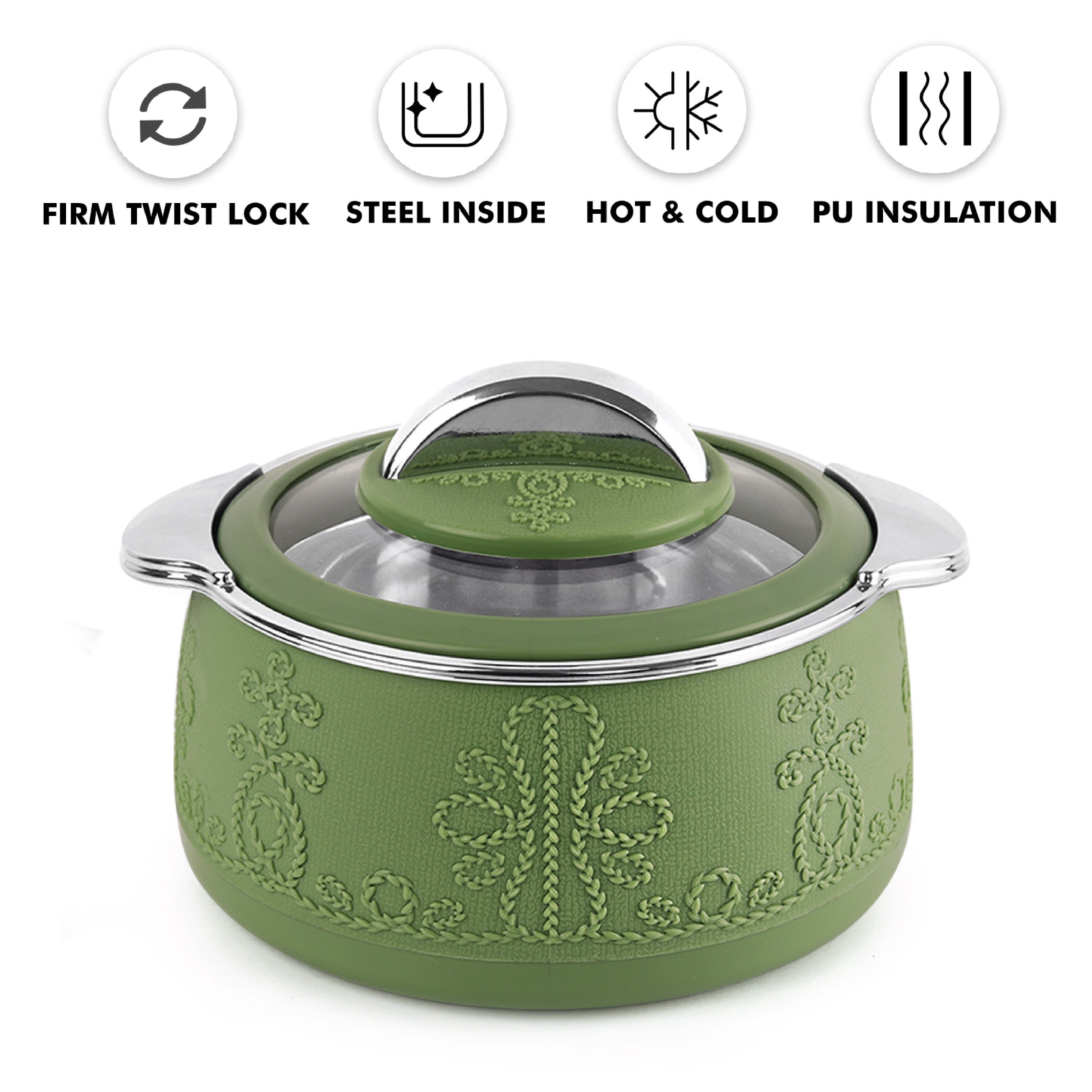 Royale Insulated Casserole, Set of 2 Green / 1100ml