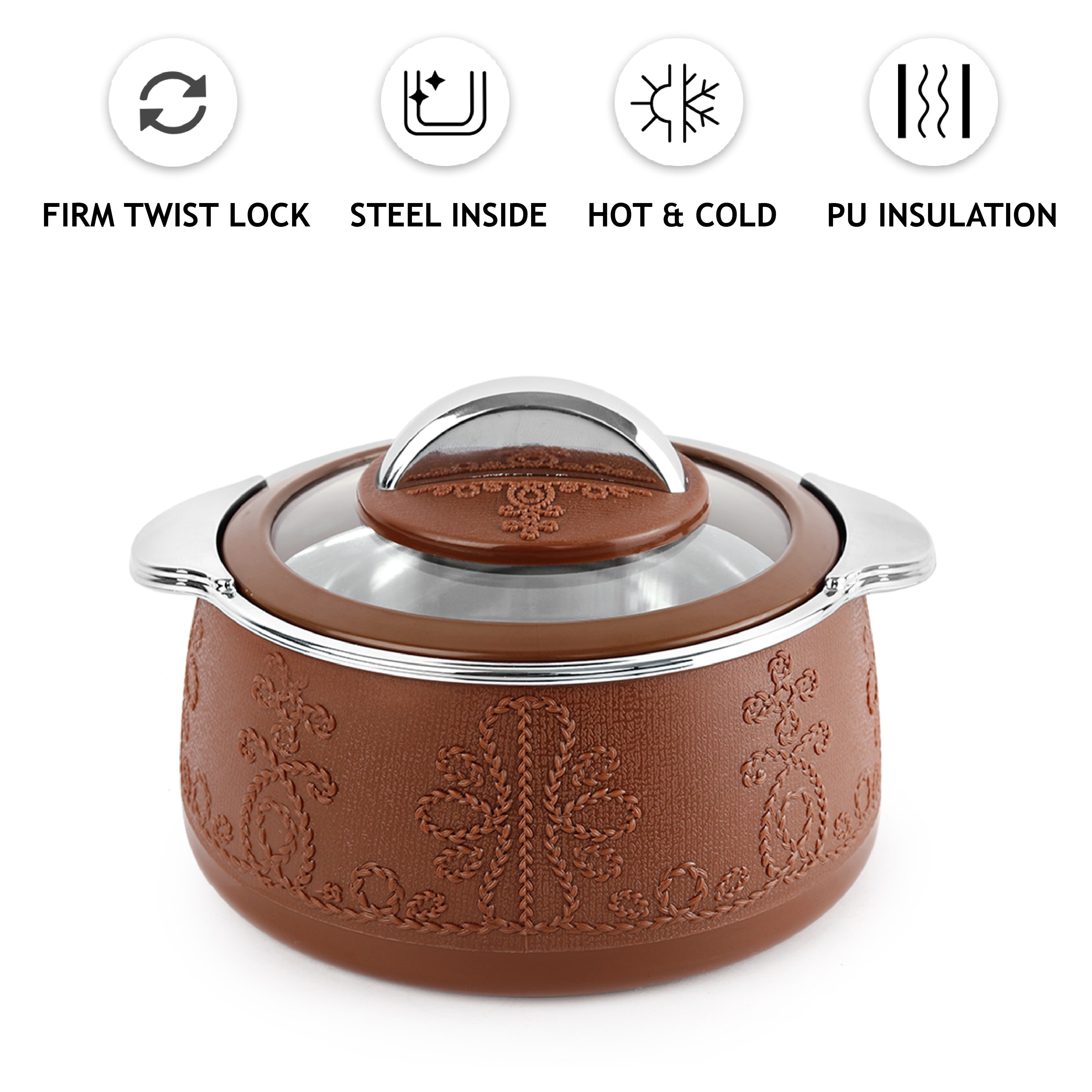 Royale Insulated Casserole, Set of 2 Brown / 1100ml