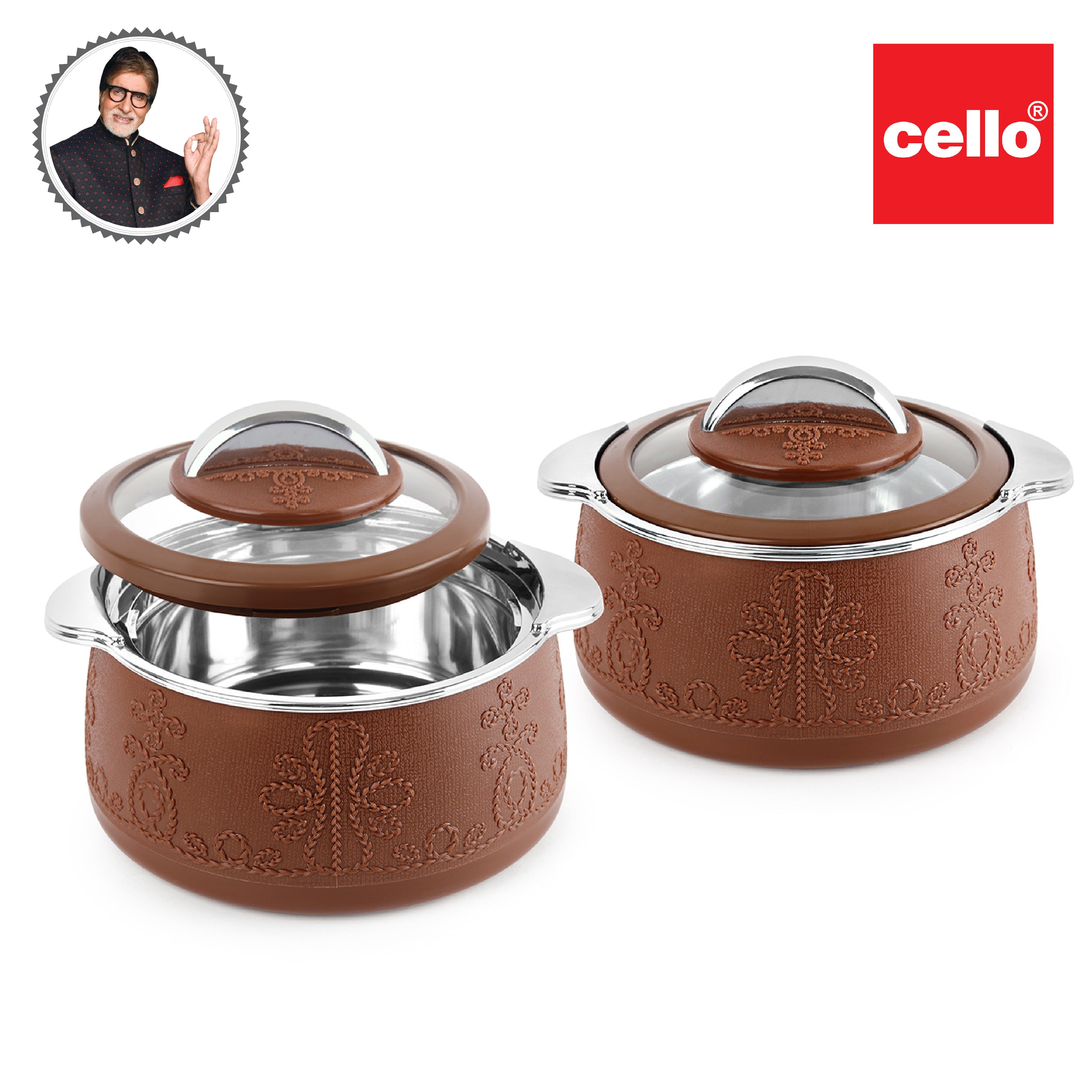 Royale Insulated Casserole, Set of 2 Brown / 1100ml