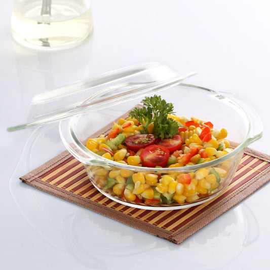 Clear|Angelica Round Casserole With Lid, 750ml / 750ml