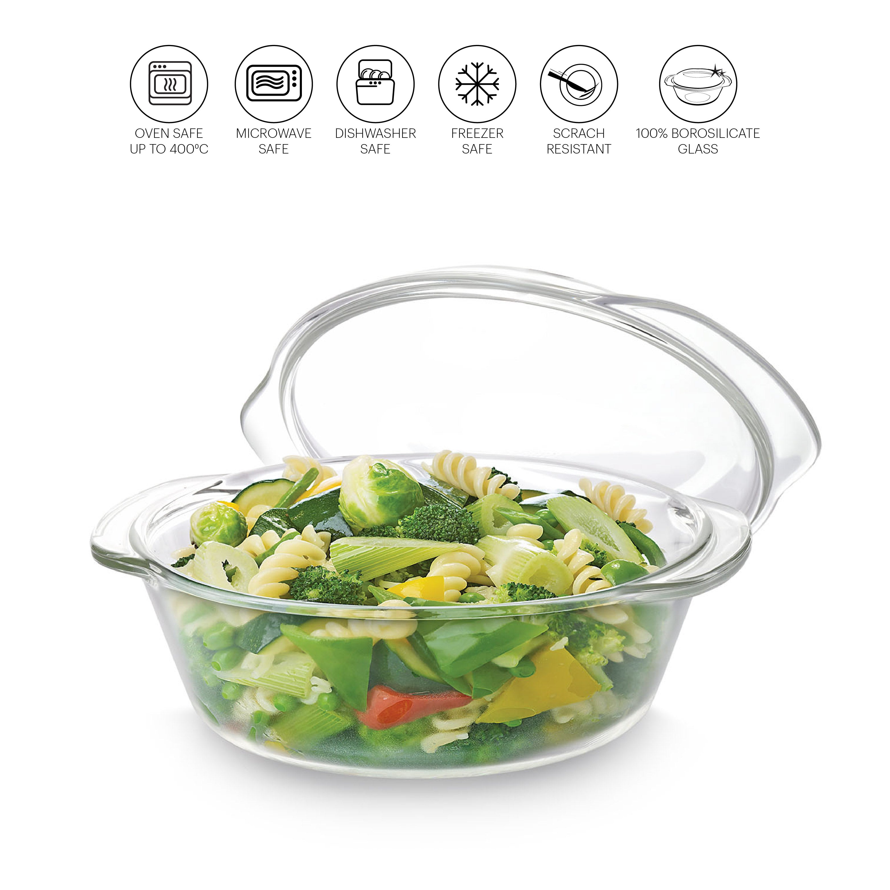 Angelica Round Casserole With Lid, 750ml Clear / 750ml