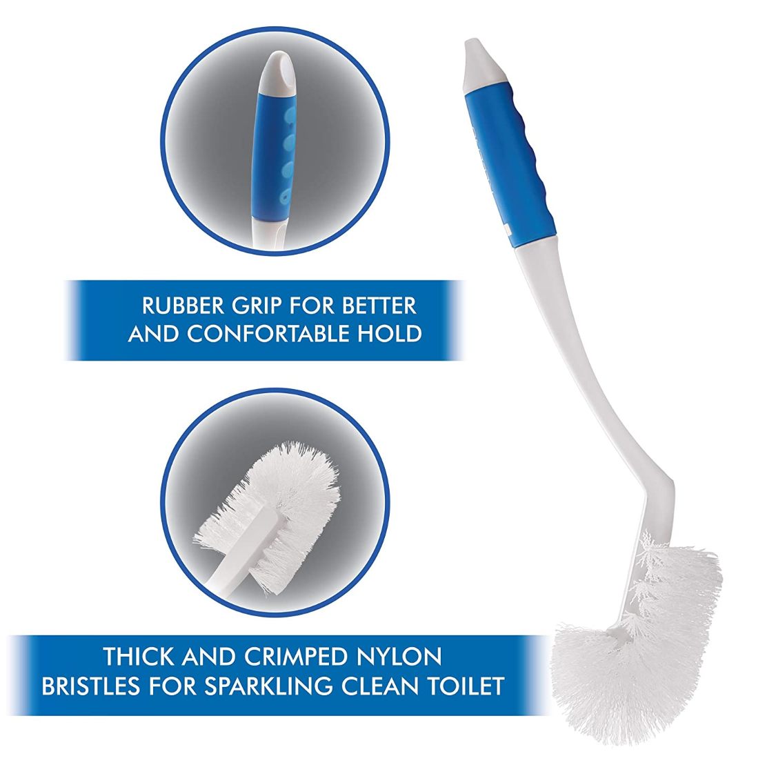 Kleeno Angular Toilet Brush with Storage Blue