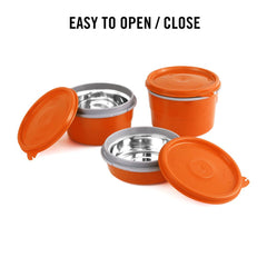 Max Fresh Micro Insulated Lunch Box, Set of 3 Orange / 3 Piece
