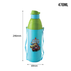 Puro Junior 600 Cold Insulated Kids Water Bottle, 470ml Blue Green / 470ml / Hot Wheels