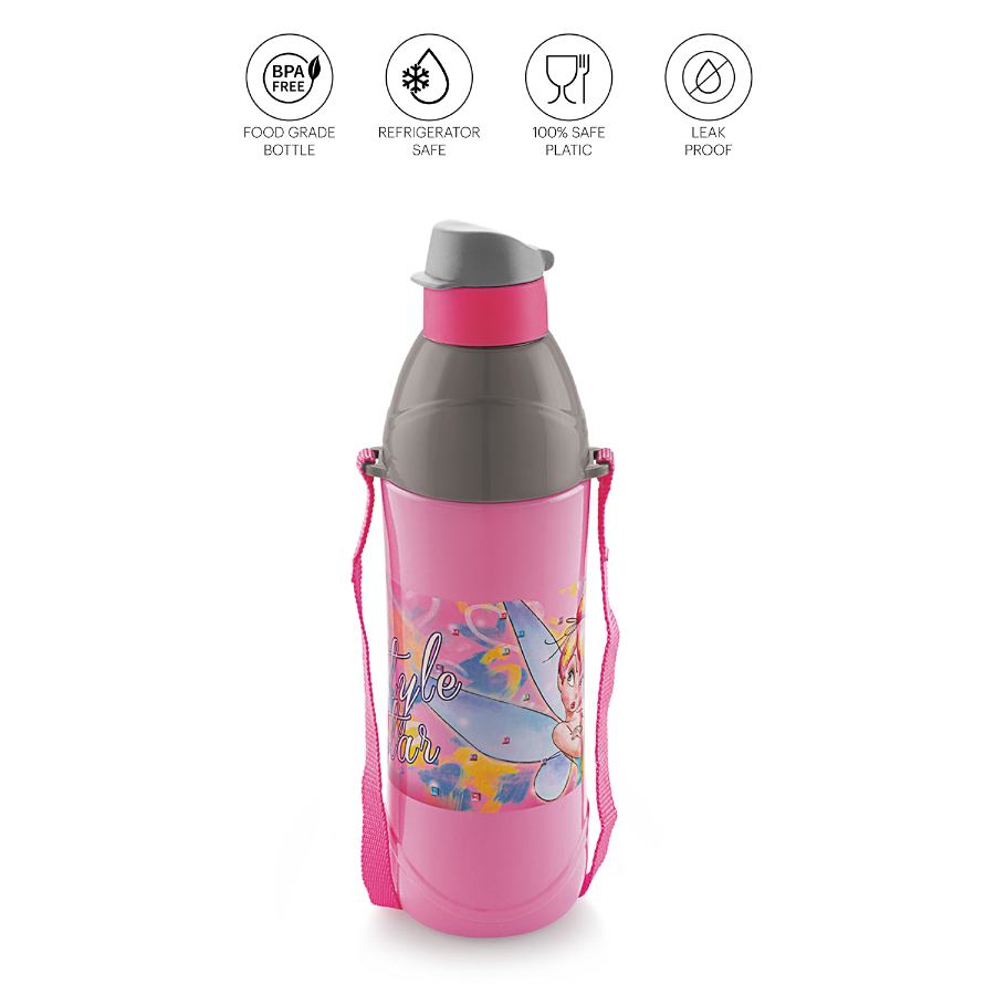 Puro Junior 600 Cold Insulated Kids Water Bottle, 470ml Pink Grey / 470ml / Tinker Bell