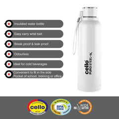 Puro Steel-X Benz 900 Water Bottle, 730ml White / 730ml / 1 Piece