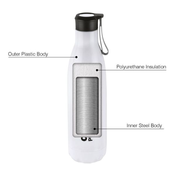 Puro Steel-X Rover 900 Water Bottle, 720ml White / 720ml / 1 Piece