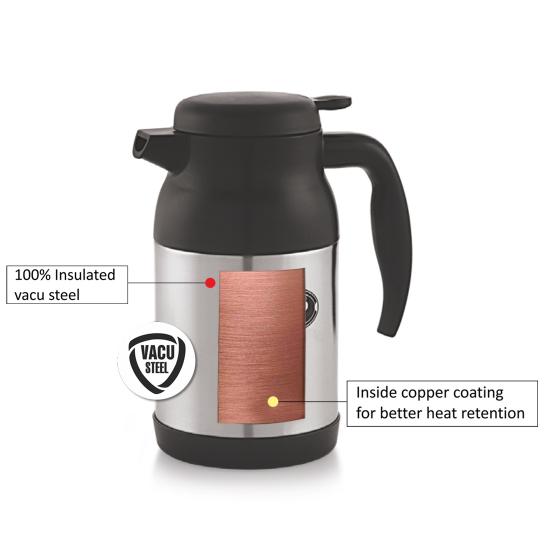 Armour Double Walled Vacuum Insulated Carafe, 800ml Black / 800ml / 1 Piece