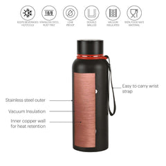 Duro Kent Flask, Vacusteel Water Bottle Black / 550ml