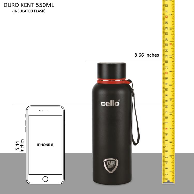 Duro Kent Flask, Vacusteel Water Bottle Black / 550ml