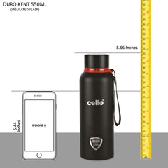 Duro Kent Flask, Vacusteel Water Bottle, 550ml Black / 550ml