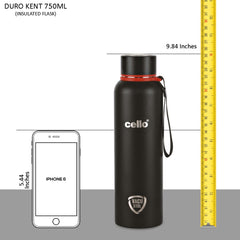 Duro Kent Flask, Vacusteel Water Bottle, 750ml Black / 750ml