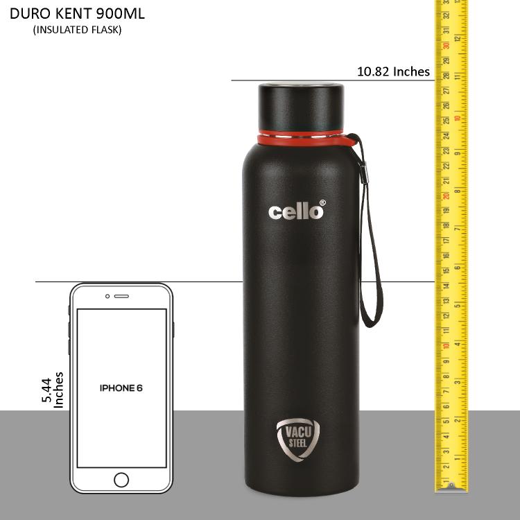 Duro Kent Flask, Vacusteel Water Bottle Black / 900ml