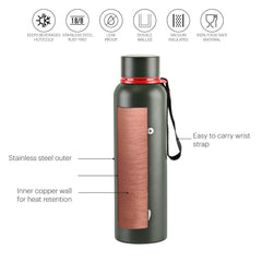 Duro Kent Flask, Vacusteel Water Bottle Military Green / 900ml