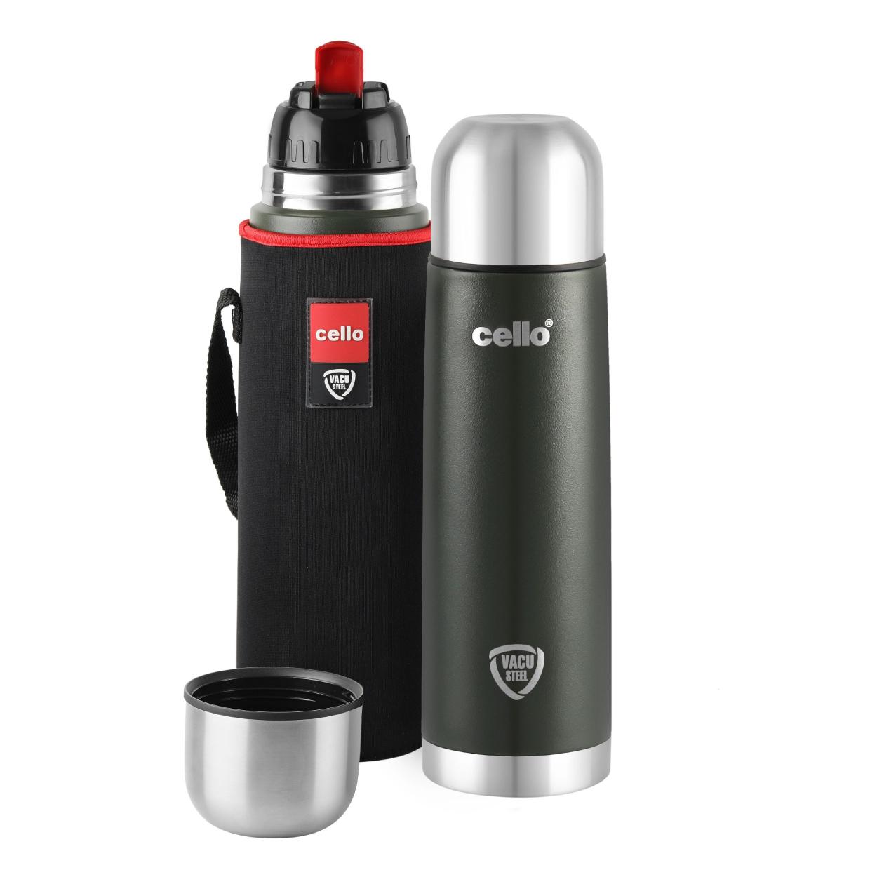 Duro Flip Flask, Vacusteel Water Bottle with Thermal Jacket / 1000ml