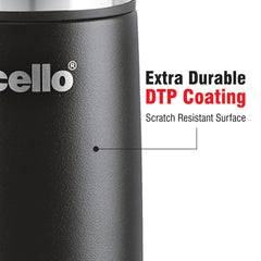 Duro Flip Flask, Vacusteel Water Bottle with Thermal Jacket, 500ml Black / 500ml