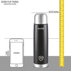 Duro Flip Flask, Vacusteel Water Bottle with Thermal Jacket / 750ml