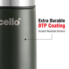 Duro Flip Flask, Vacusteel Water Bottle with Thermal Jacket, 750ml Green / 750ml