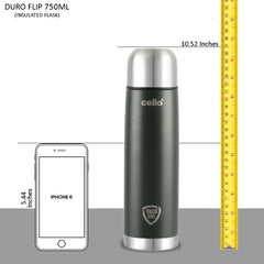 Duro Flip Flask, Vacusteel Water Bottle with Thermal Jacket / 750ml