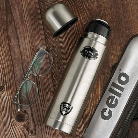 Silver|Lifestyle Flask, Vacusteel Water Bottle with Thermal Jacket, 750ml / 750ml