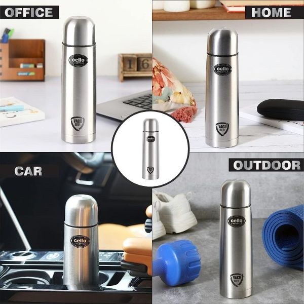 Lifestyle Flask, Vacusteel Water Bottle with Thermal Jacket, 750ml Silver / 750ml