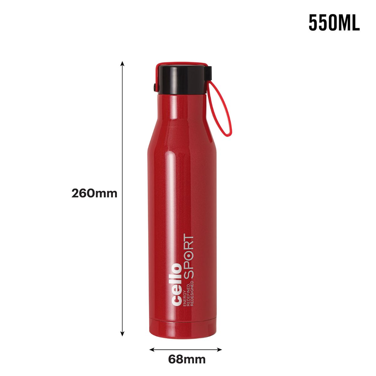 Maestro Flask, Vacusteel Water Bottle, Red / 550ml