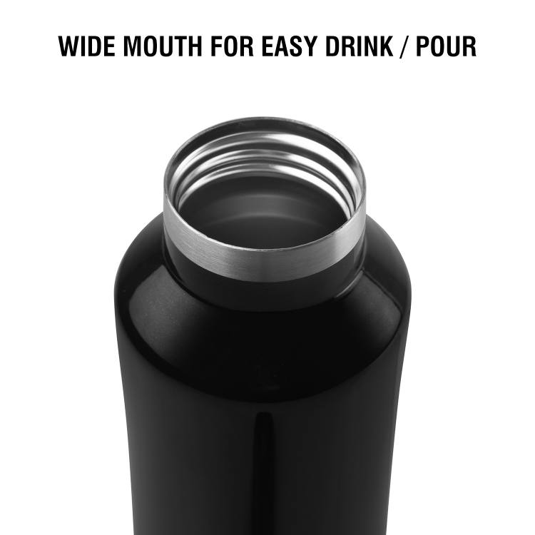 One Touch Flask, Vacusteel Water Bottle, 600ml Black / 600ml / 1 Piece