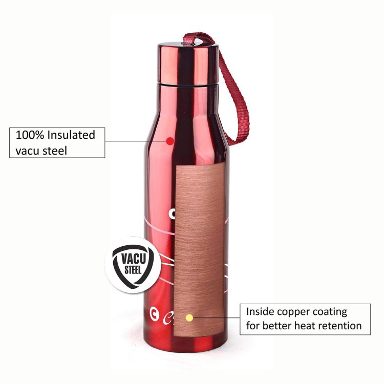 Refresh Flask, Vacusteel Water Bottle, 750ml Red / 750ml / 1 Piece