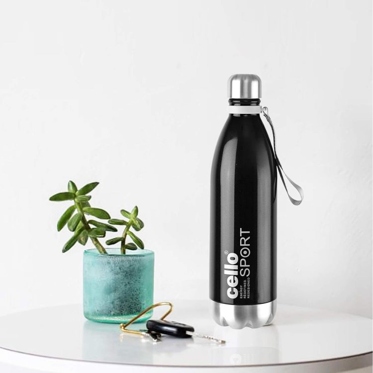 Scout Flask, Vacusteel Water Bottle, 1000ml Black / 1000ml / 1 Piece