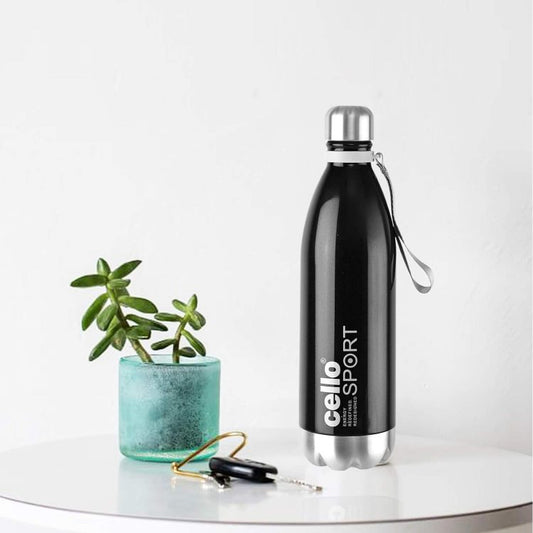 Black|Scout Flask, Vacusteel Water Bottle, 1000ml / 1000ml