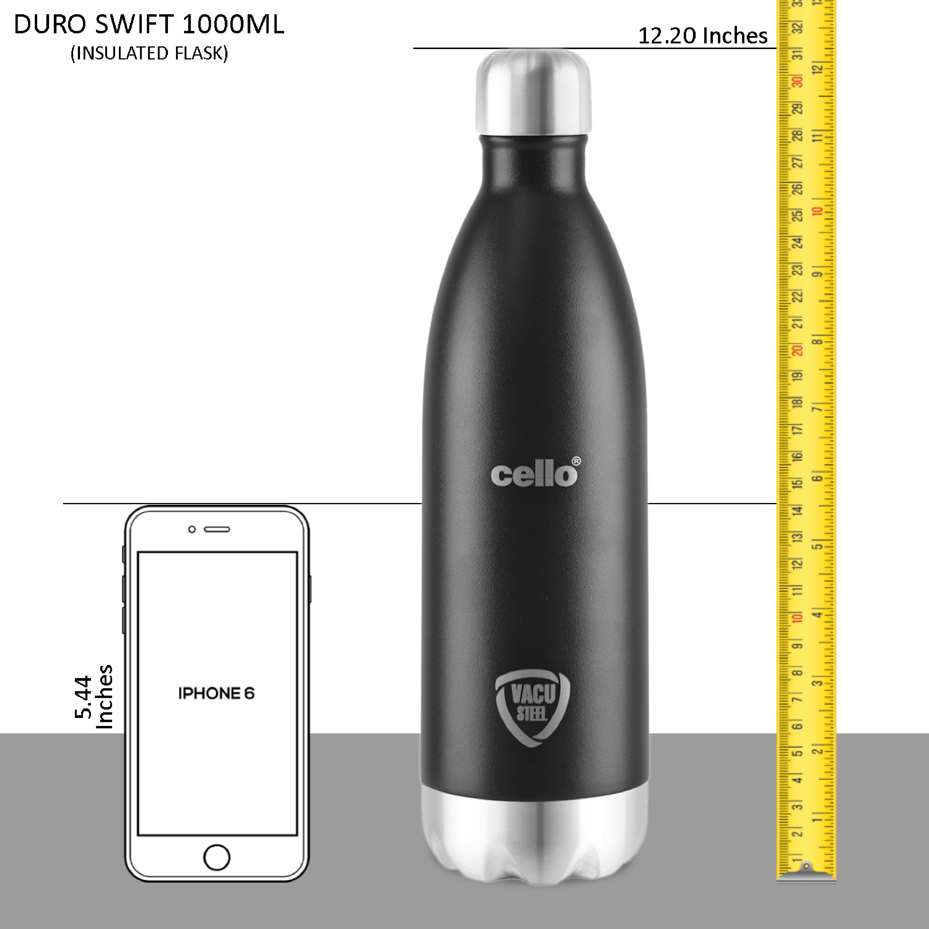 Duro Swift Flask, Vacusteel Water Bottle Black / 1000ml