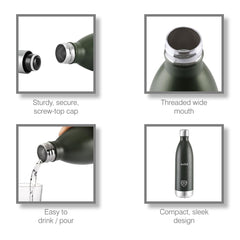 Duro Swift Flask, Vacusteel Water Bottle, 1000ml Green / 1000ml