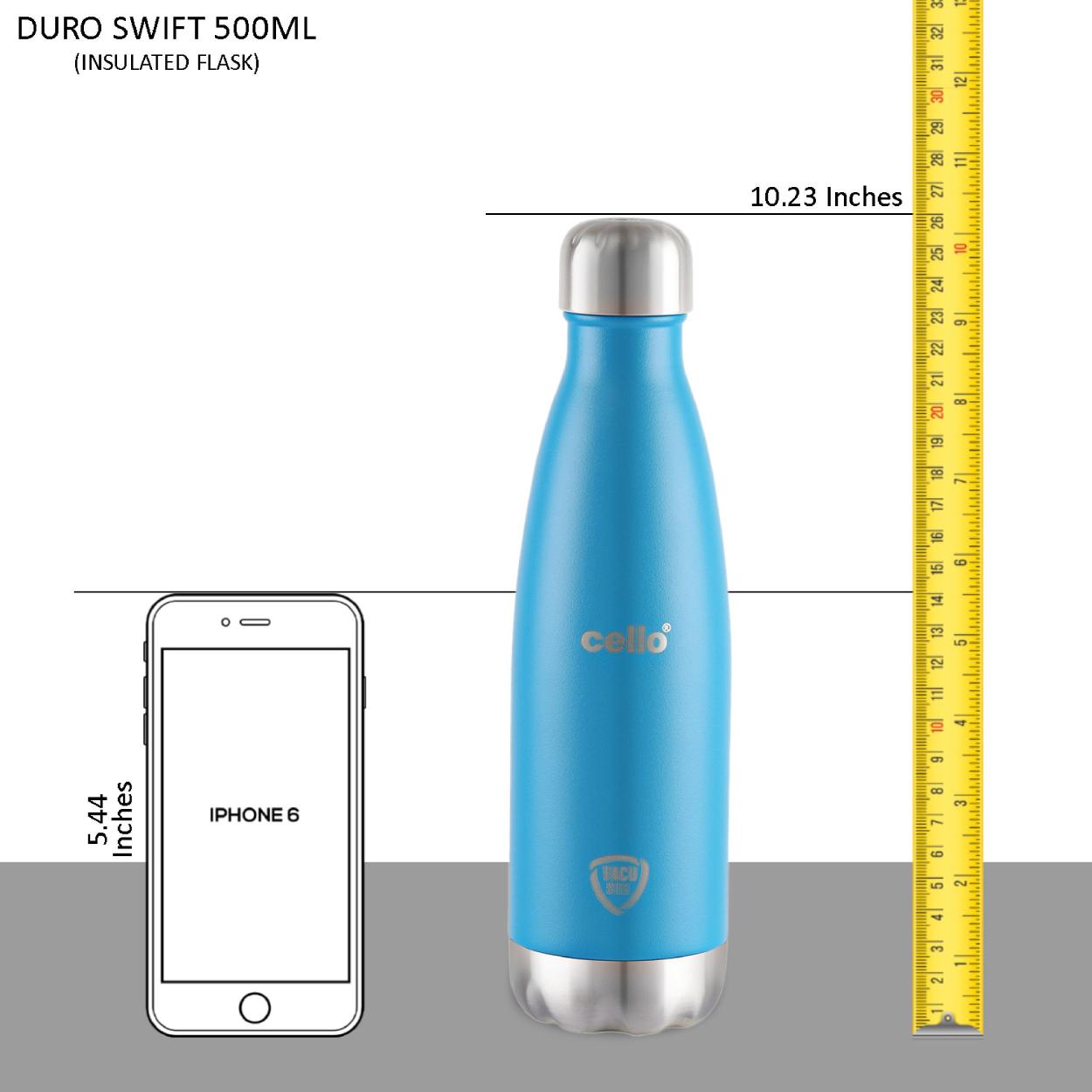 Duro Swift Flask, Vacusteel Water Bottle, 500ml Blue / 500ml