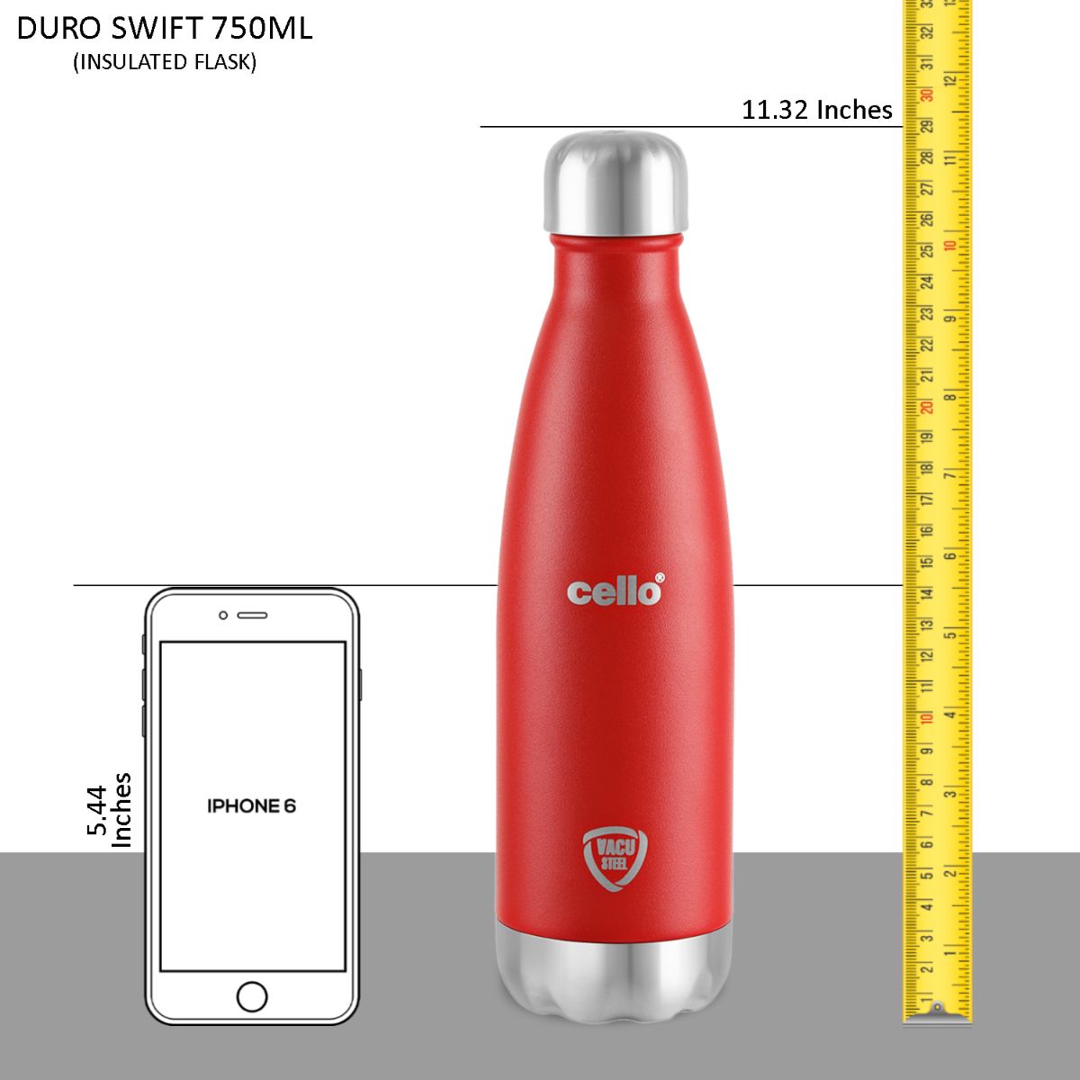 Duro Swift Flask, Vacusteel Water Bottle, 750ml / 750ml