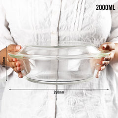 Angelica Round Casserole With Lid, 2000ml Clear / 2000ml