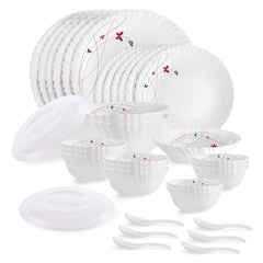 Dazzle Series 35 Pieces Opalware Dinner Set for Family of 6 Lush Fiesta / With Multipurpose Bowl