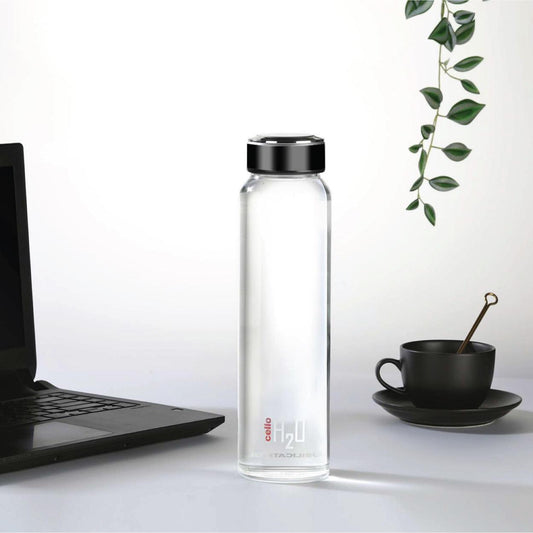 Black|H2O Borosilicate Glass Water Bottle, 1000ml / 1000ml