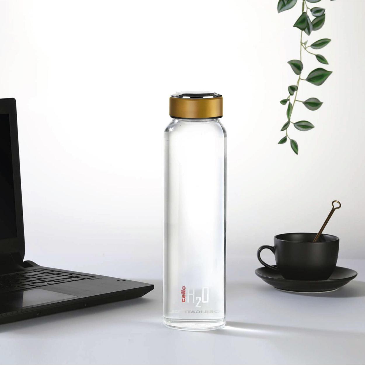 H2O Borosilicate Glass Water Bottle, 1000ml Copper / 1000ml