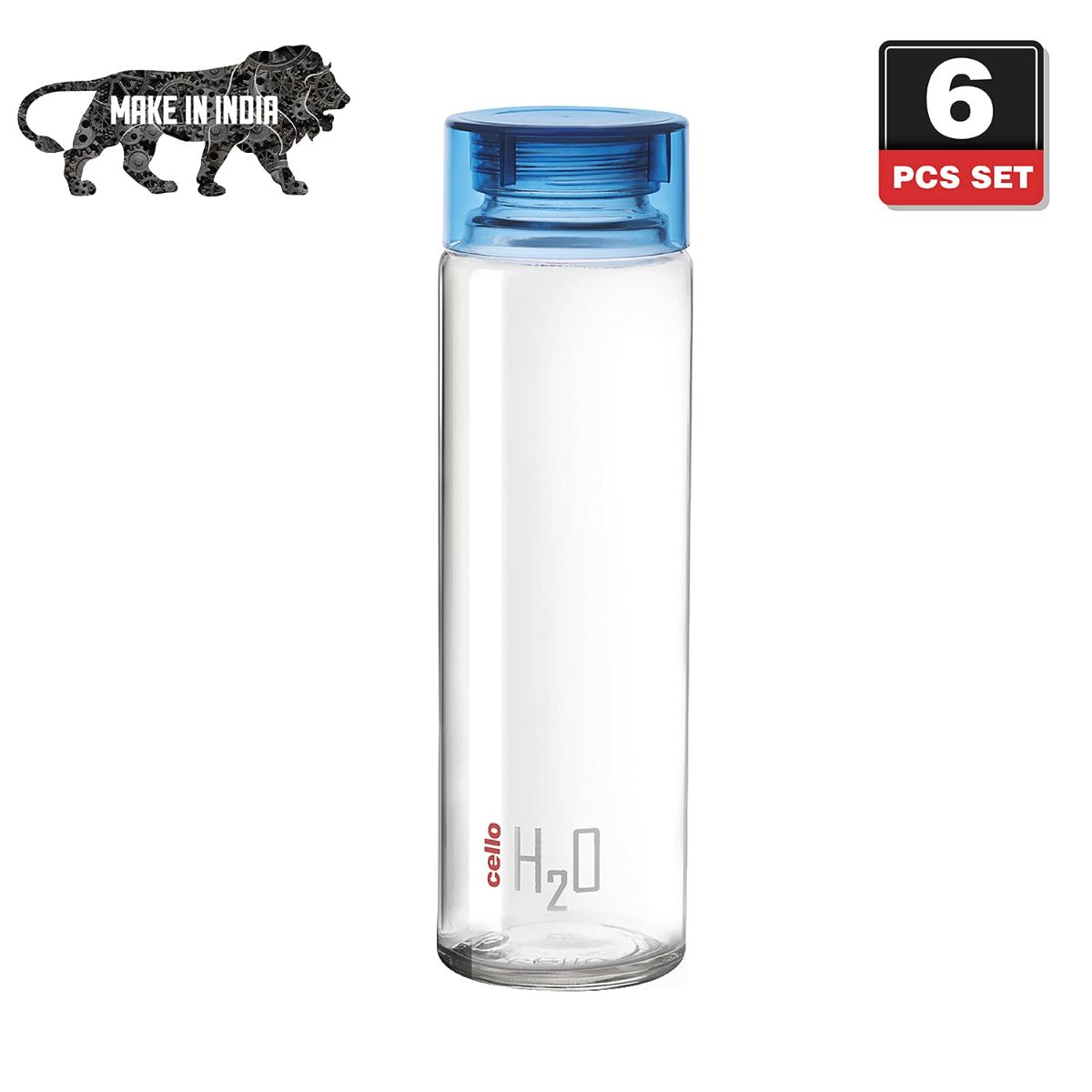 H2O Glass Water Bottle with Plastic Cap, 920ml / 920ml