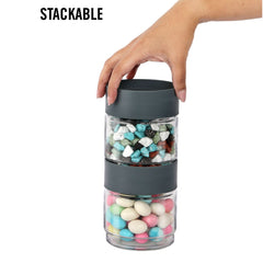 Modustack Glassy Storage Jar, 500ml, Set of 6 Grey / 500ml