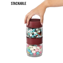 Modustack Glassy Storage Jar, 500ml, Set of 6 Maroon / 500ml