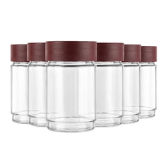 Modustack Glassy Storage Jar, 750ml, Set of 6 Maroon / 750ml