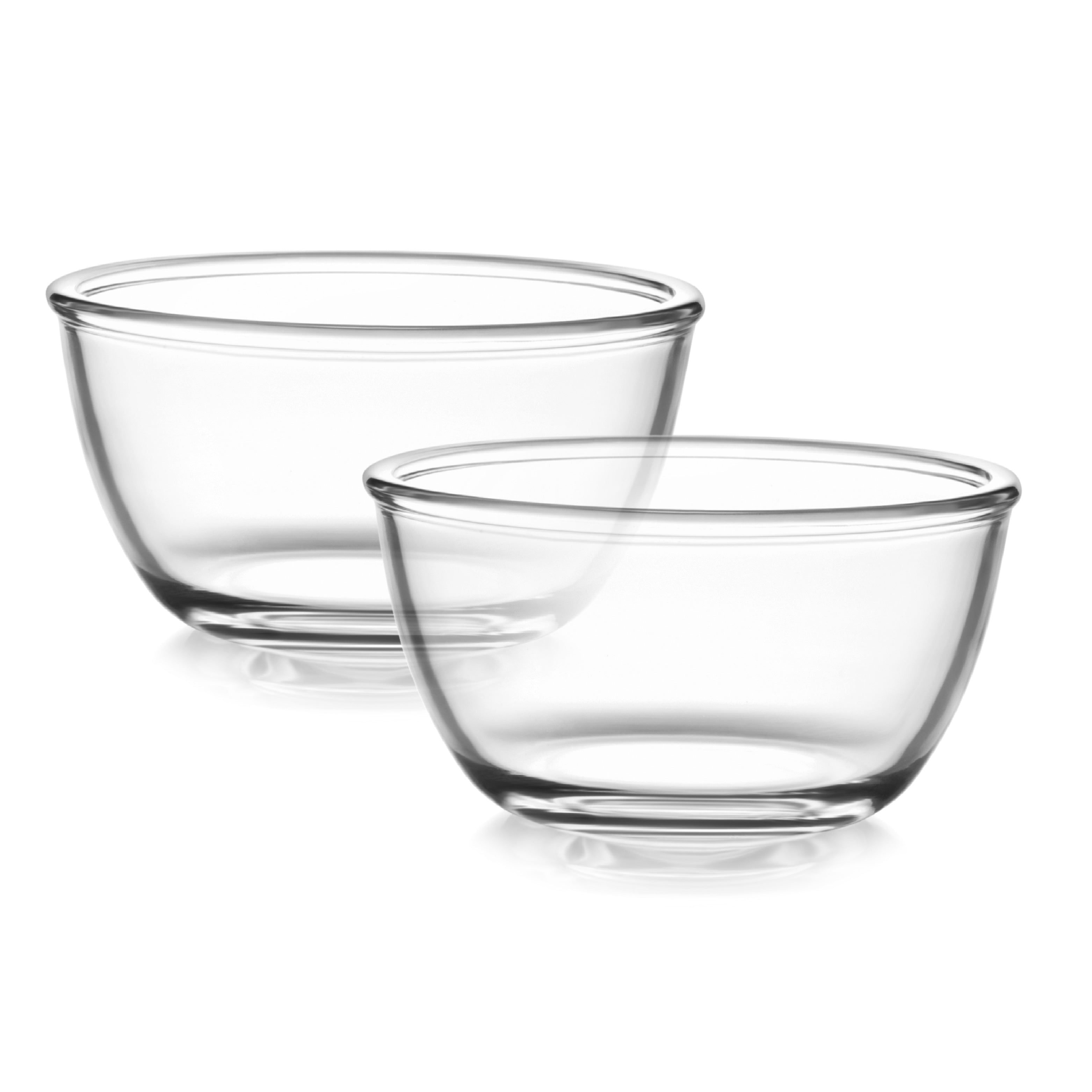 Ornella Glass Mixing Bowl Set, Set of 2 Clear / 500ml / With Premium Lid