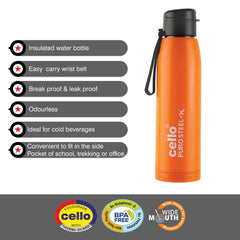 Puro Steel-X Cooper 900 Water Bottle, 740ml Orange / 740ml / 1 Piece