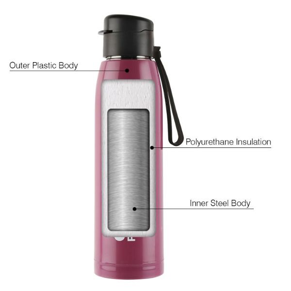 Puro Steel-X Cooper 900 Water Bottle, 740ml Pink / 740ml / 1 Piece
