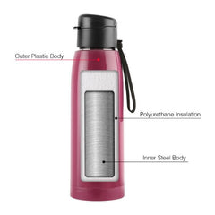 Puro Steel-X Cooper 600 Water Bottle, 630ml Pink / 630ml / 1 Piece