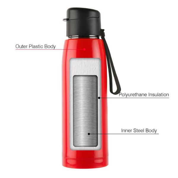 Puro Steel-X Cooper 600 Water Bottle, 630ml Red / 630ml / 1 Piece