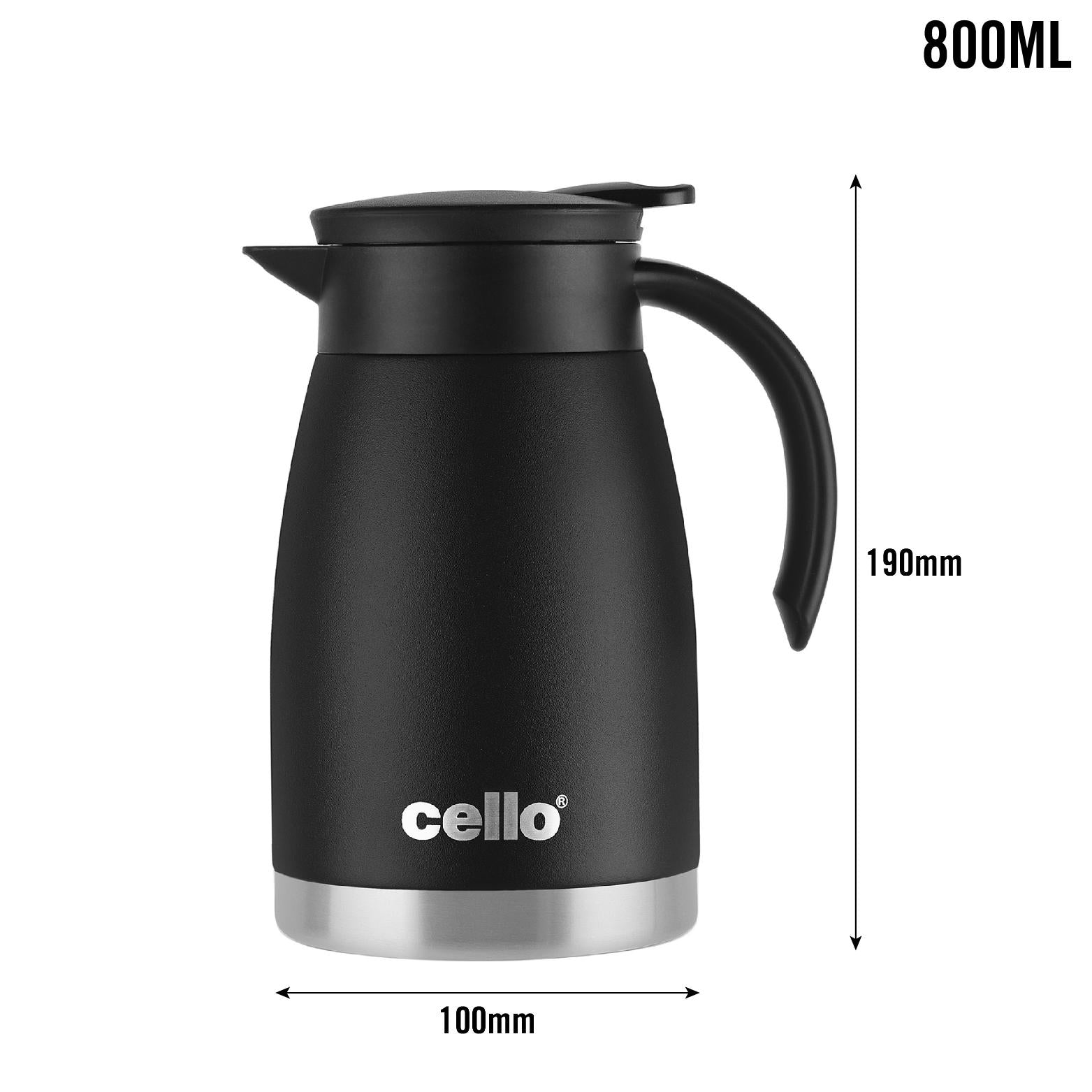 Duro Pot Double Walled Vacuum Insulated Teapot, 800ml Black / 800ml / 1 Piece