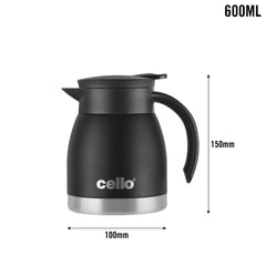 Duro Pot Double Walled Vacuum Insulated Teapot, 600ml Black / 600ml / 1 Piece